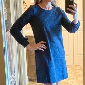 Ann Taylor Loft blue and black long sleeve dress